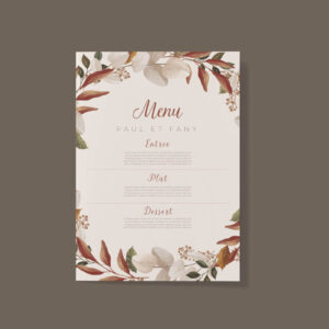 Menu de mariage – Jonah