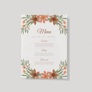 Menu de mariage – Jonah